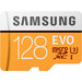 Tarjeta de memoria microSDXC Samsung EVO UHS-I de 128 GB con adaptador SD Atelsa