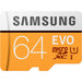 Tarjeta de memoria microSDXC Samsung 64GB EVO UHS-I con adaptador SD Atelsa