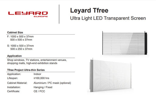 Leyard Tfree Ultra Light LED Transparent Screen Leyard